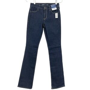 Old Navy Women Straight Leg Mid Rise Stretch Blue Denim Jeans Size 0 (26x32) NWT